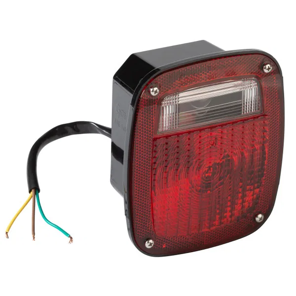 50972-5 – GROTE PERLUX Tail Light Assembly, Incandescent Red Lens With License Plate Window Black Housing White Bulb ...